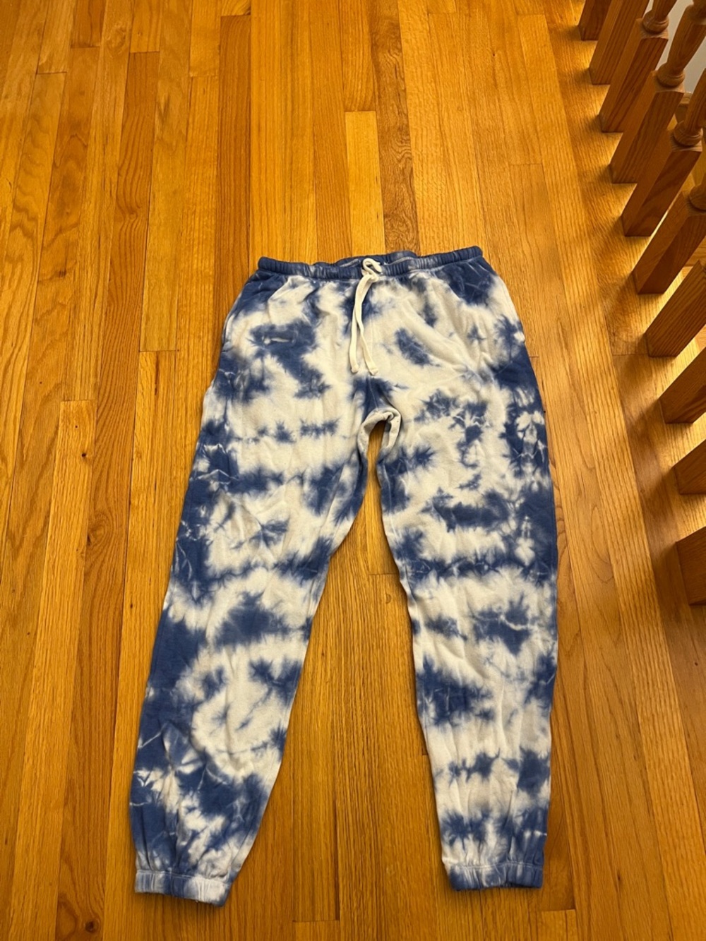 Garage Blue and White Tie-Dye Jogger Sweatpants